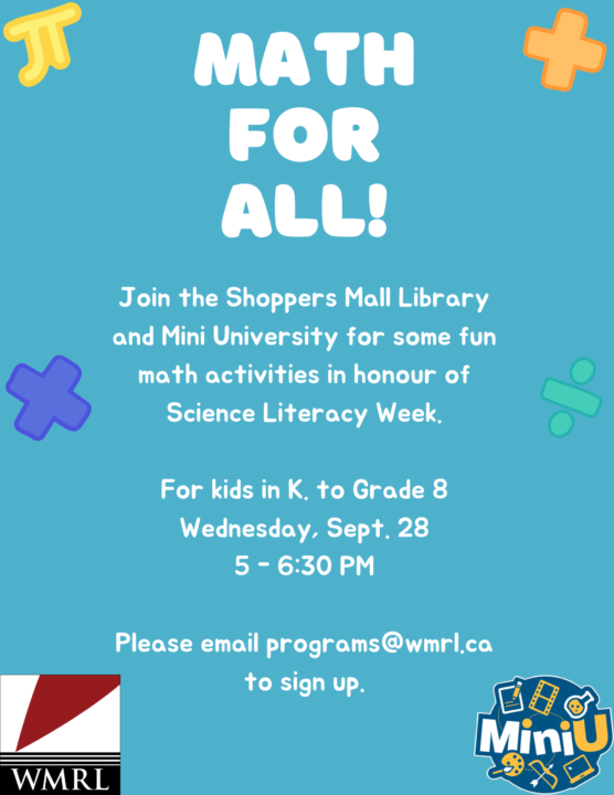 Math For All @ the Shoppers Mall Library Math For All @ the Shoppers Mall Library