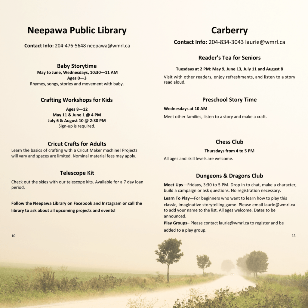 Program Guide For Spring And Summer 2023 Western Manitoba Regional Library 