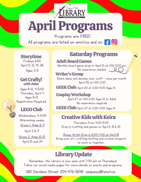 April Programs at Neepawa