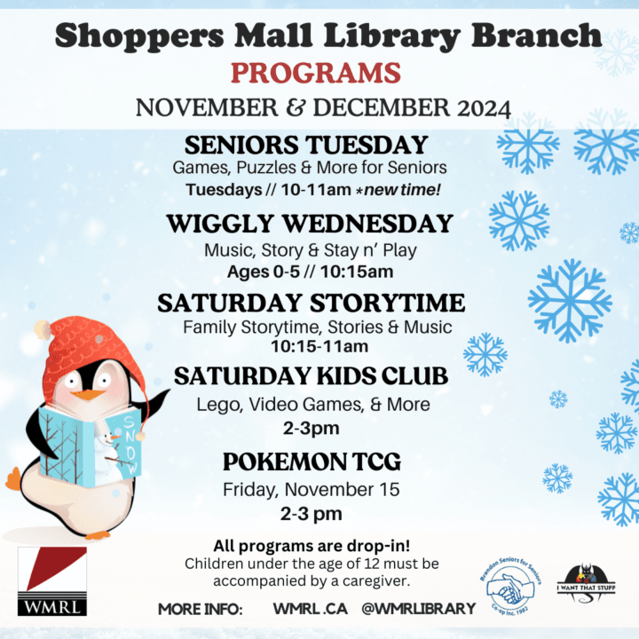 Nov. & Dec. Programs @ the Shoppers Mall