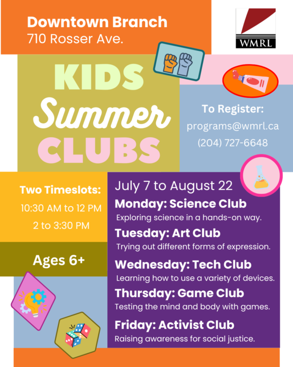 Summer Kids Clubs @ the Brandon Public Library Summer Kids Clubs @ the Brandon Public Library
